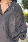 Sandbar Linen Blend Pop Over Shirt Chocolate